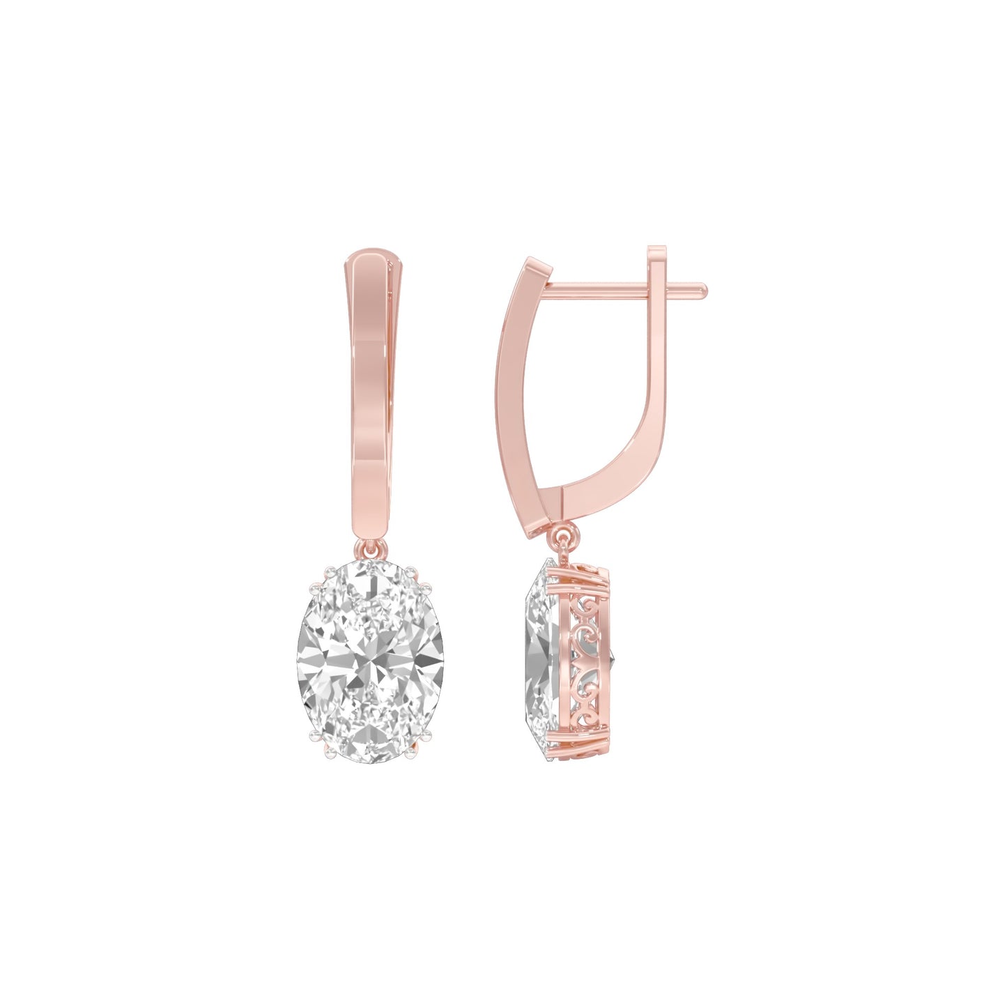 Night-Ready Diamond Drop Earrings 18 KT / Rose Gold