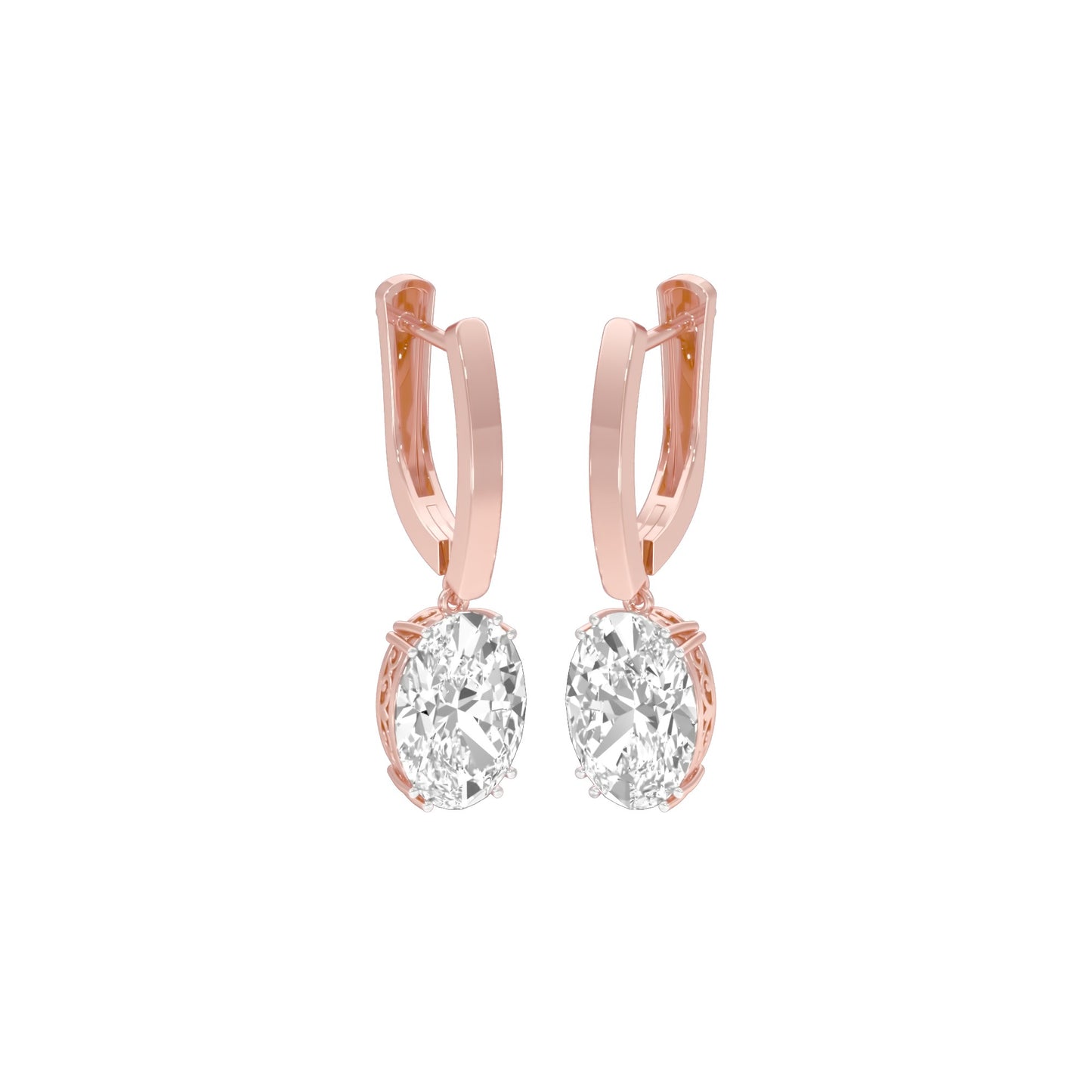 Night-Ready Diamond Drop Earrings 18 KT / Rose Gold