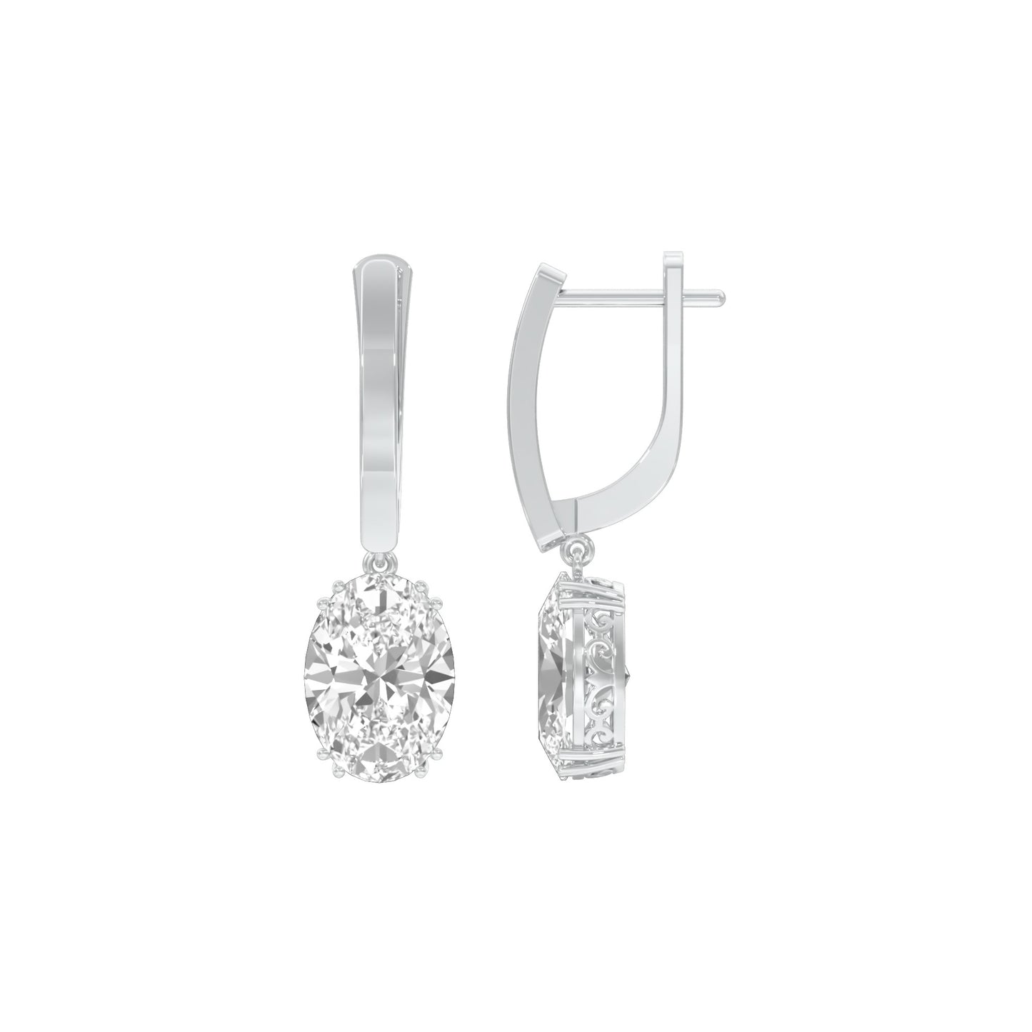 Night-Ready Diamond Drop Earrings 18 KT / White Gold