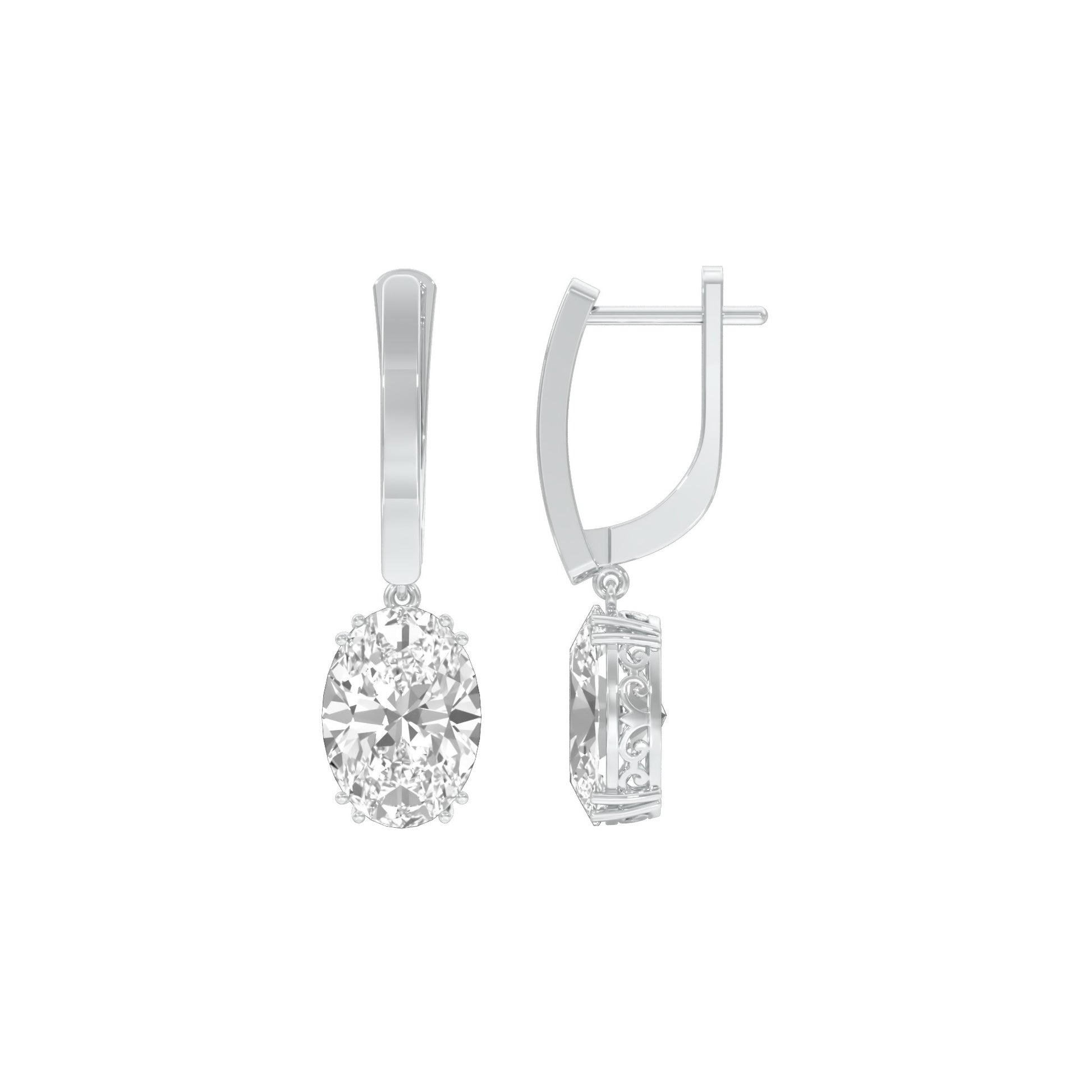 Night-Ready Diamond Drop Earrings 18 KT / White Gold