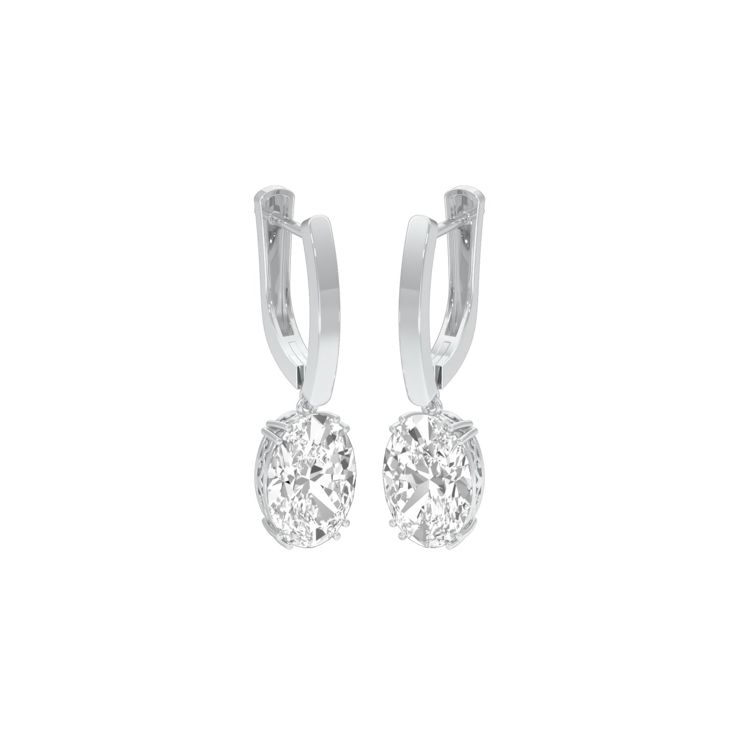 Night-Ready Diamond Drop Earrings 18 KT / White Gold