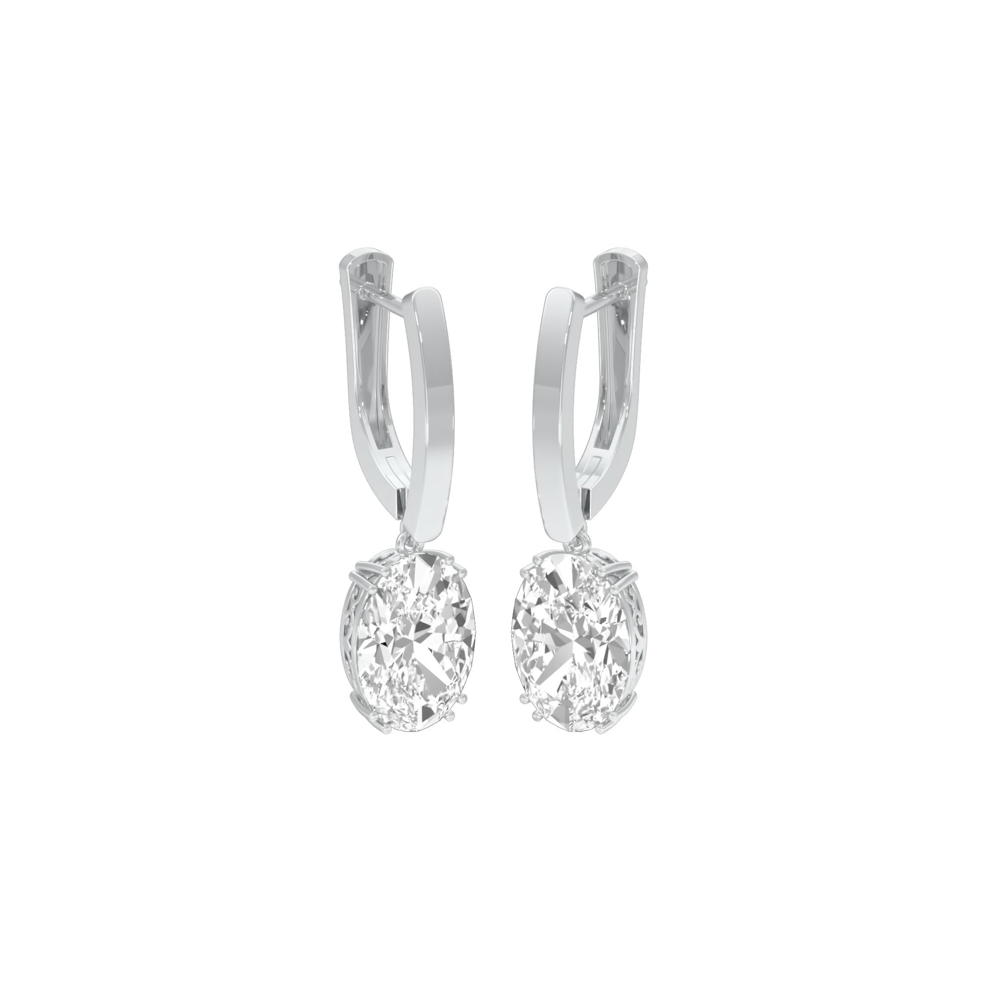 Night-Ready Diamond Drop Earrings 18 KT / White Gold