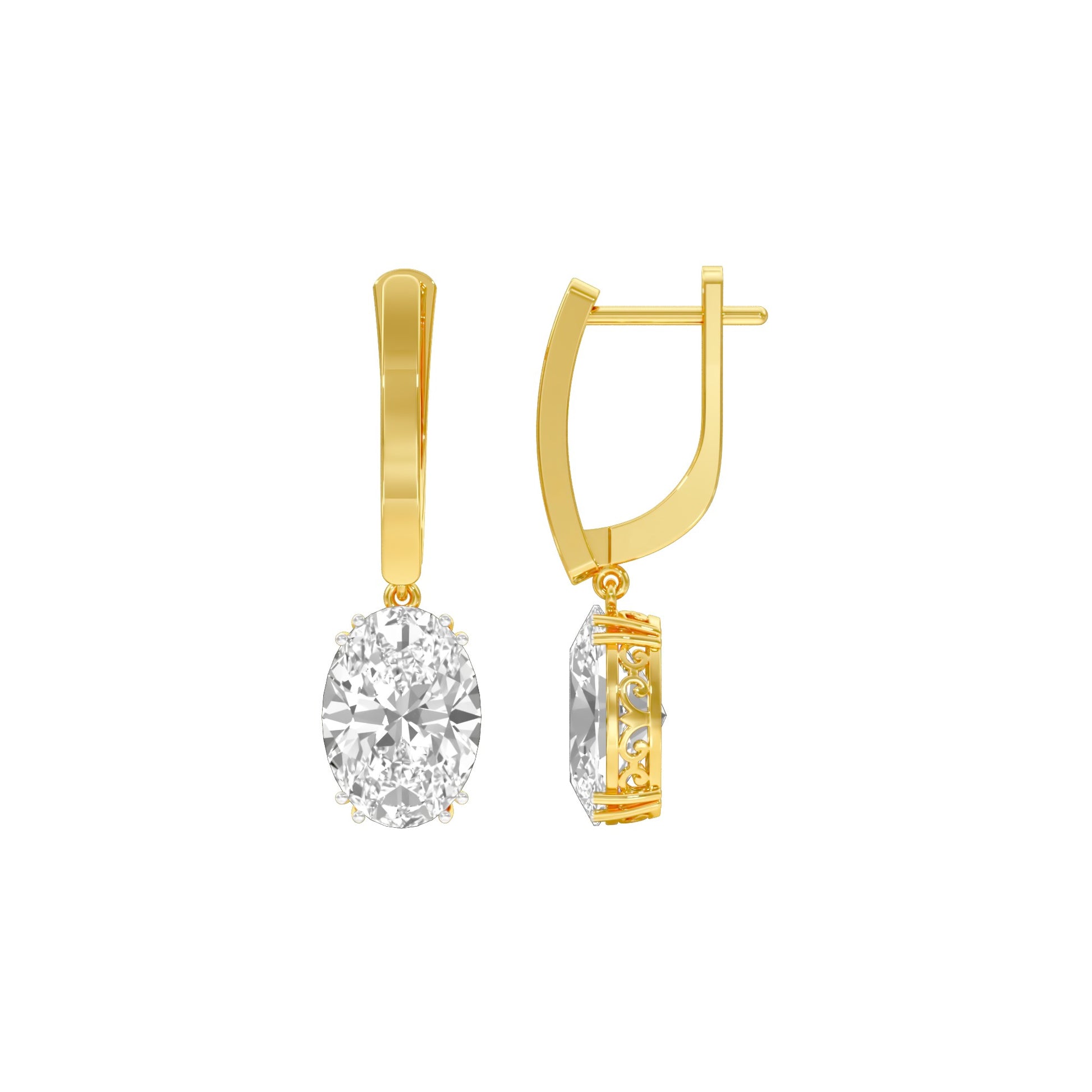 Night-Ready Diamond Drop Earrings 18 KT / Yellow Gold