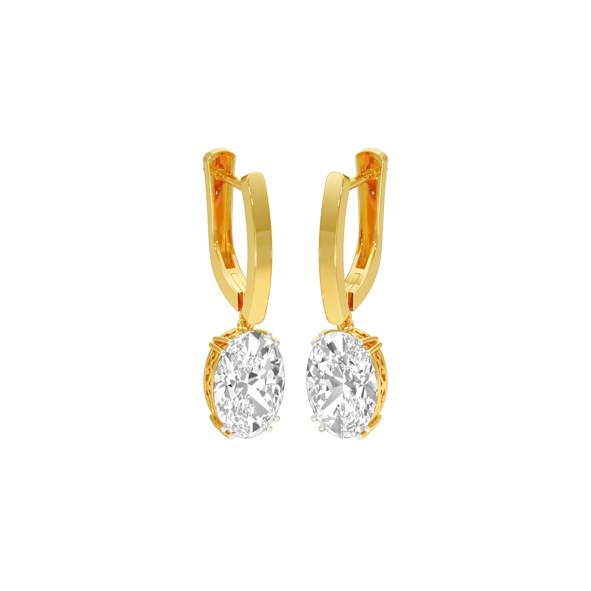 Night-Ready Diamond Drop Earrings 18 KT / Yellow Gold