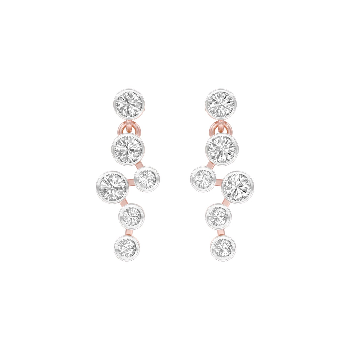 Dots in Motion Diamond Drop Earrings 18 KT / Rose Gold