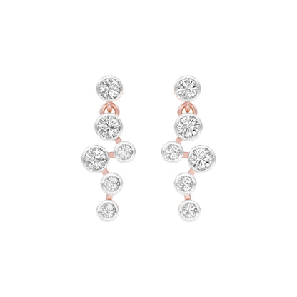Dots in Motion Diamond Drop Earrings 18 KT / Rose Gold