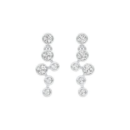 Dots in Motion Diamond Drop Earrings 18 KT / White Gold