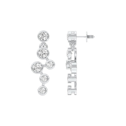 Dots in Motion Diamond Drop Earrings 18 KT / White Gold