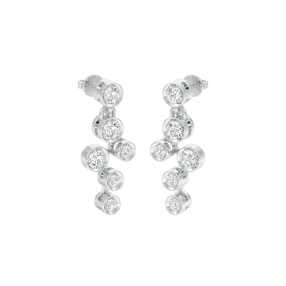 Dots in Motion Diamond Drop Earrings 18 KT / White Gold