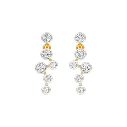 Dots in Motion Diamond Drop Earrings 18 KT / Yellow Gold