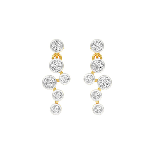 Dots in Motion Diamond Drop Earrings 18 KT / Yellow Gold