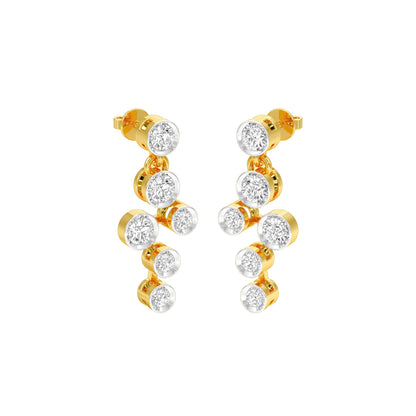 Dots in Motion Diamond Drop Earrings 18 KT / Yellow Gold