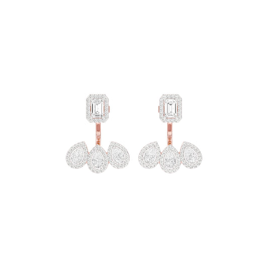 Flora Gleam Diamond Stud Earrings 18 KT / Rose Gold