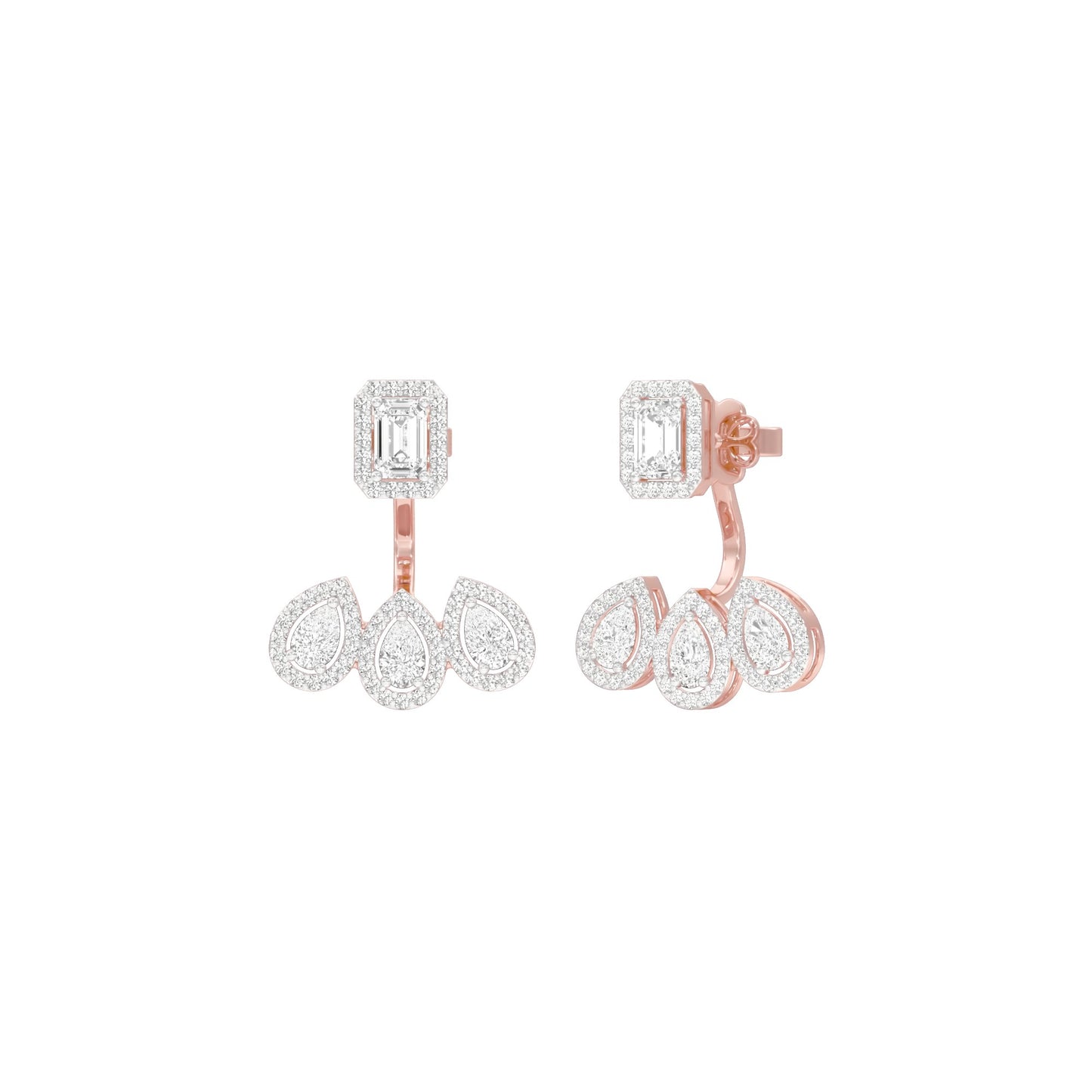 Flora Gleam Diamond Stud Earrings 18 KT / Rose Gold