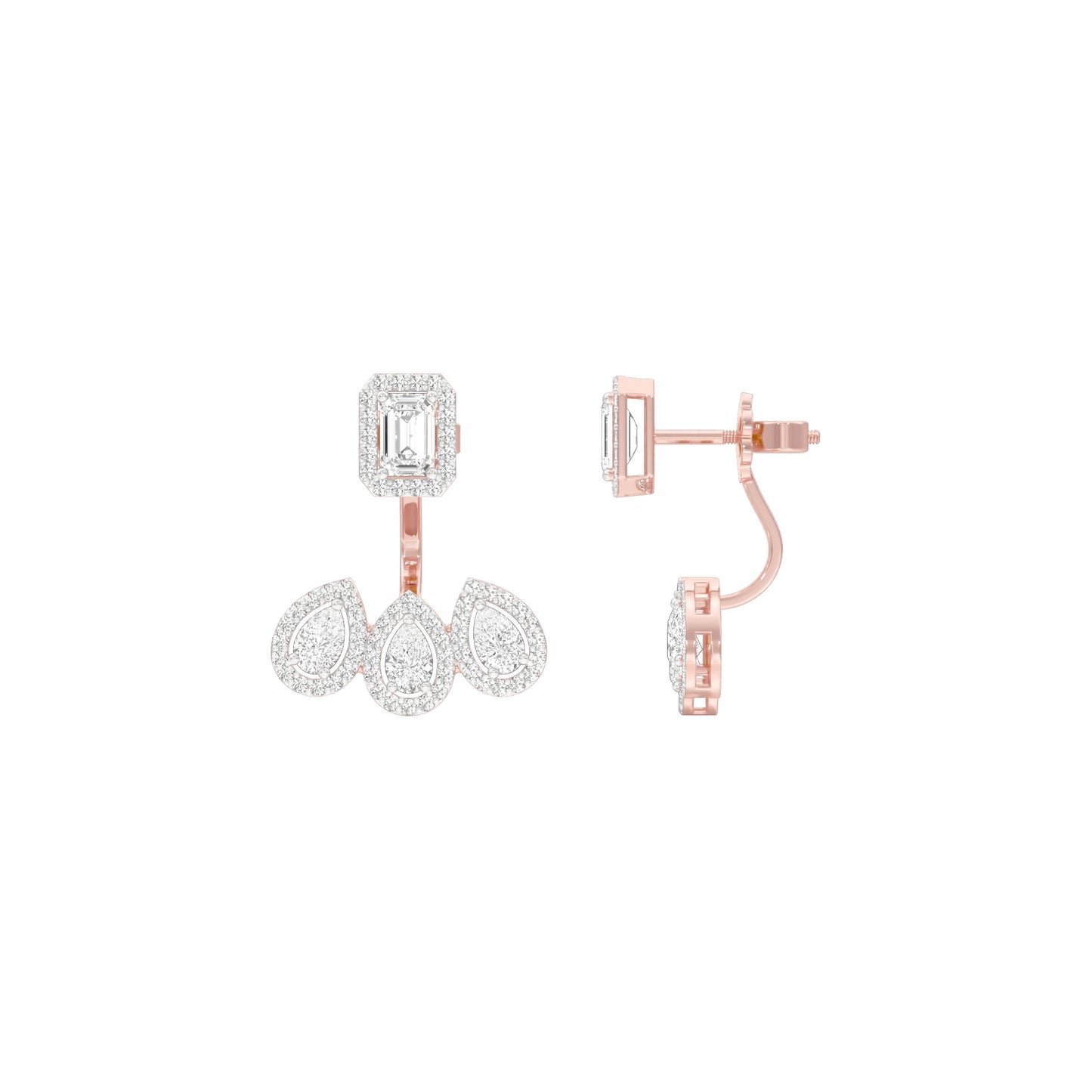 Flora Gleam Diamond Stud Earrings 18 KT / Rose Gold