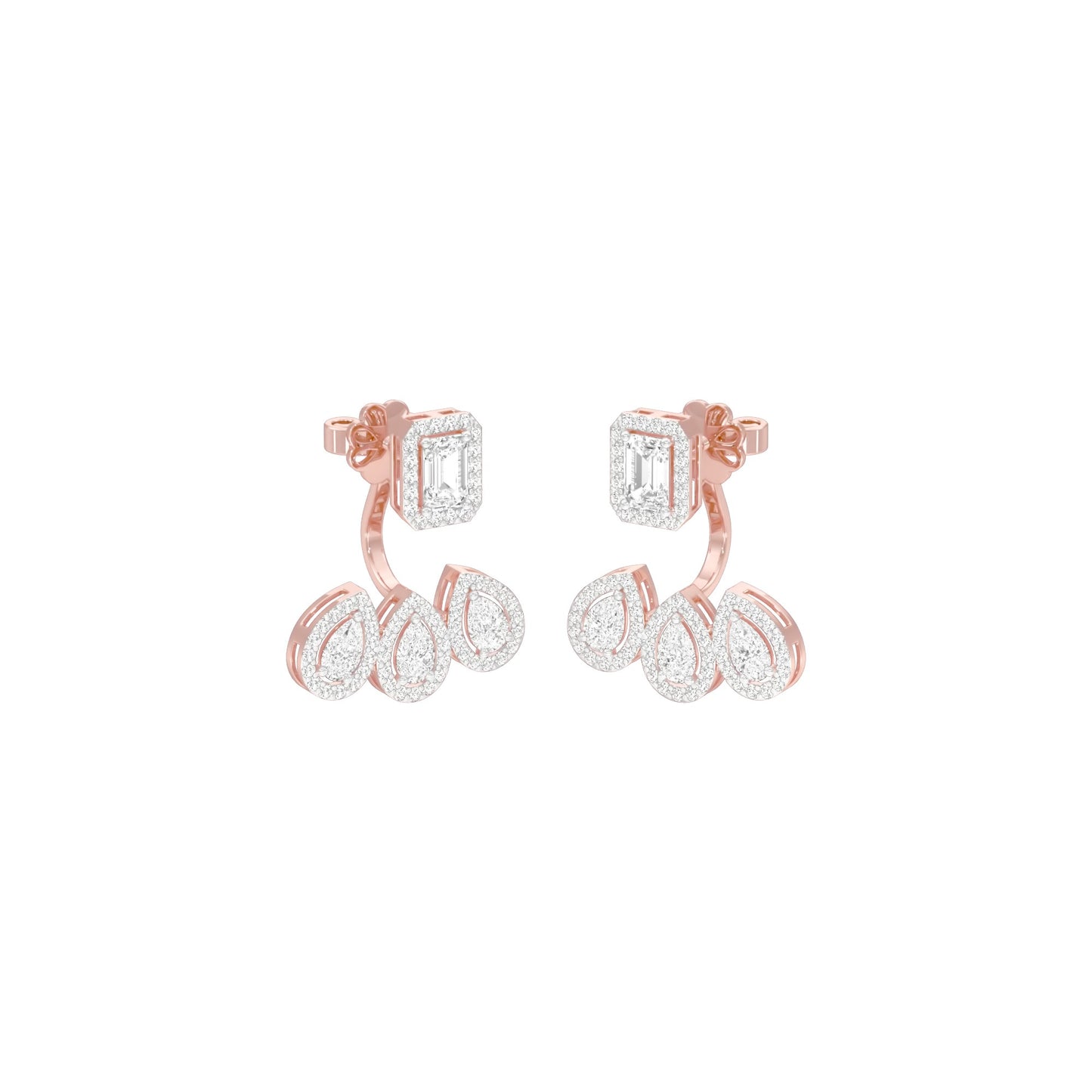 Flora Gleam Diamond Stud Earrings 18 KT / Rose Gold