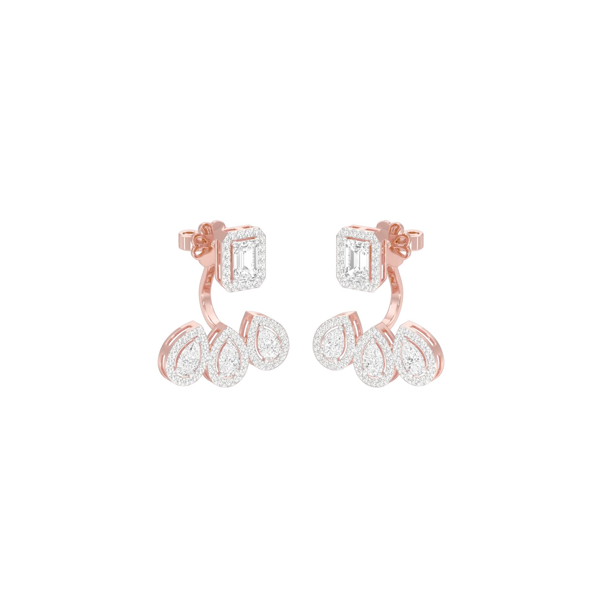 Flora Gleam Diamond Stud Earrings 18 KT / Rose Gold
