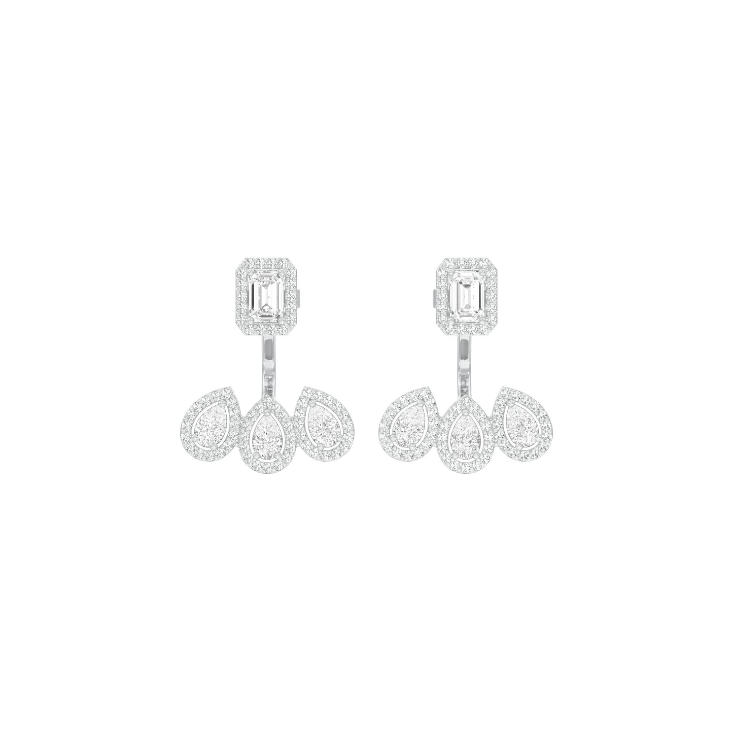 Flora Gleam Diamond Stud Earrings 18 KT / White Gold