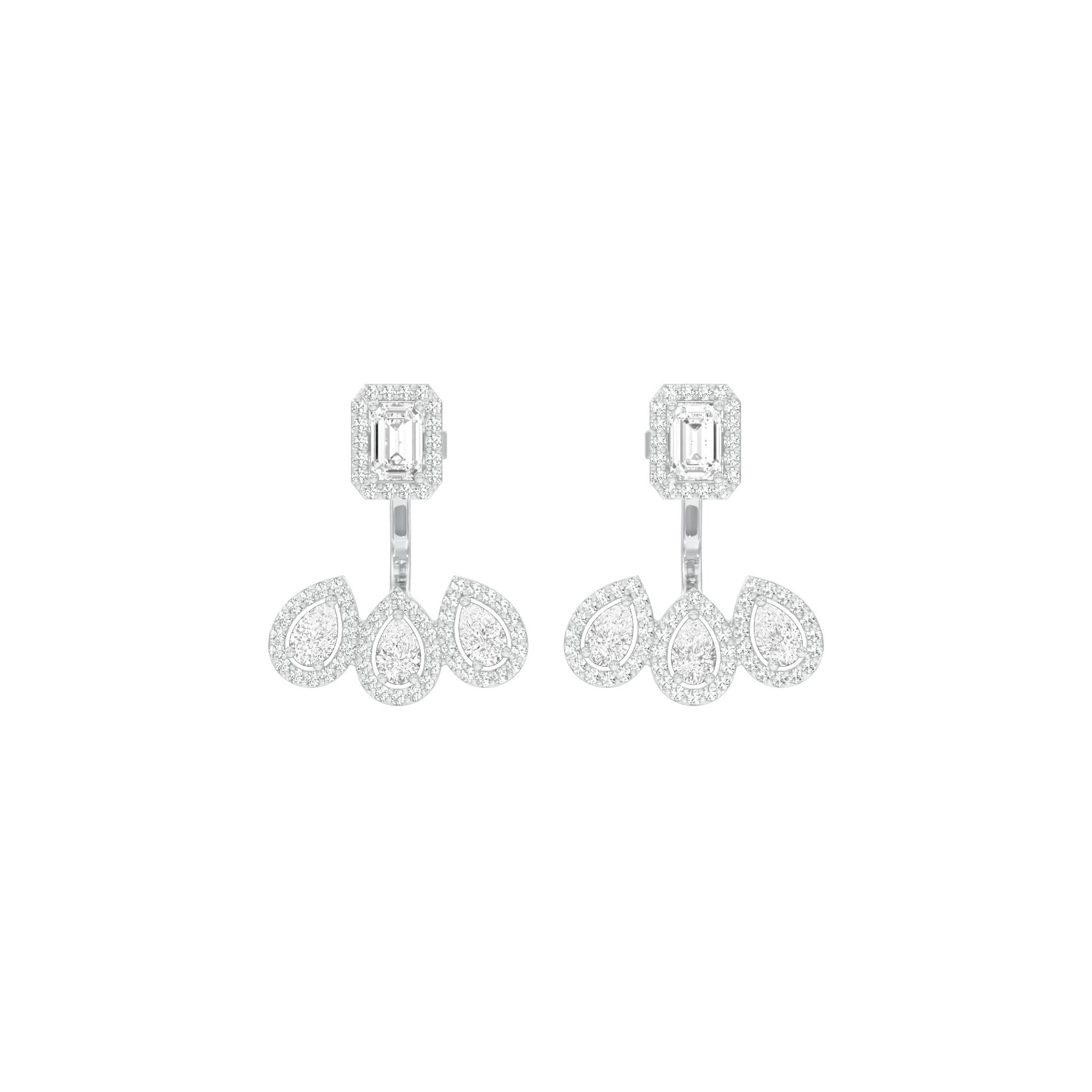 Flora Gleam Diamond Stud Earrings 18 KT / White Gold