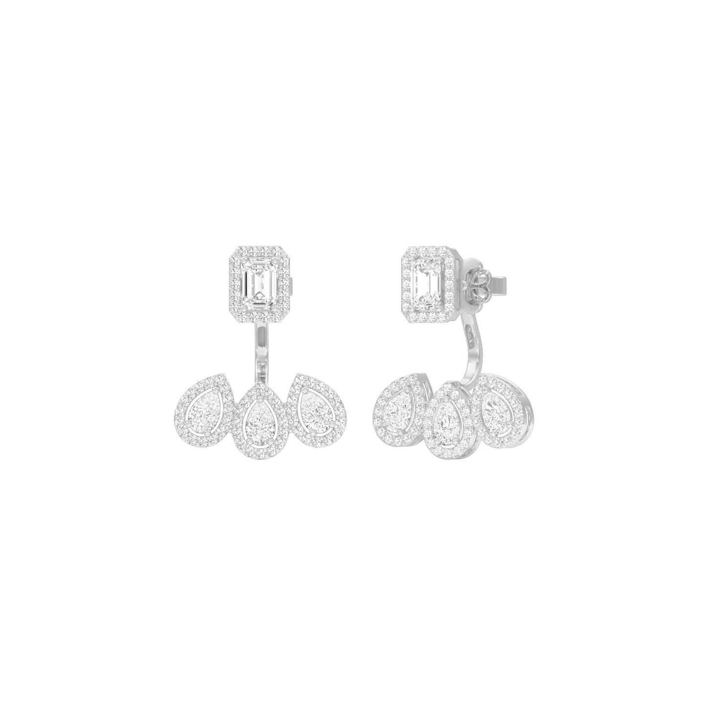 Flora Gleam Diamond Stud Earrings 18 KT / White Gold