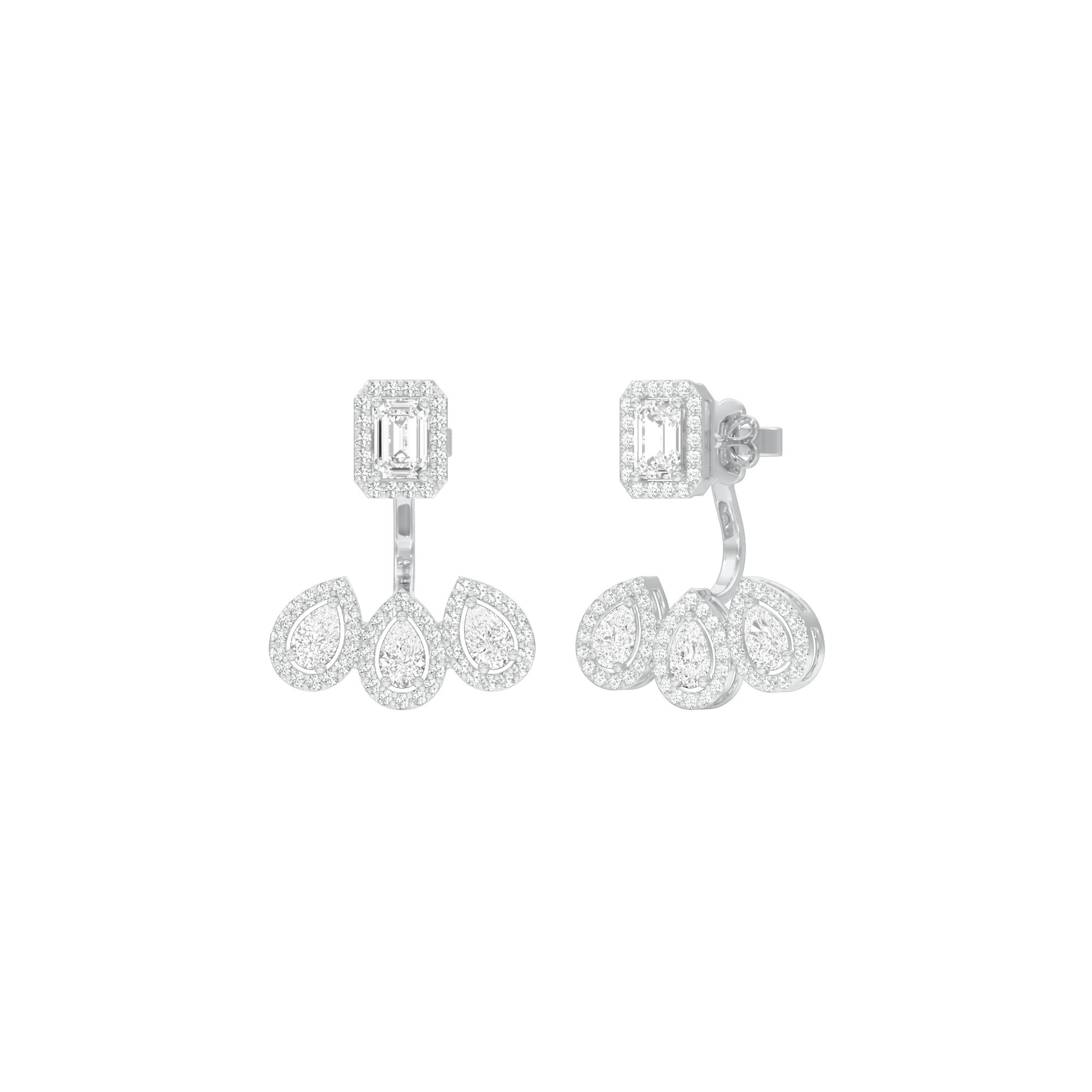 Flora Gleam Diamond Stud Earrings 18 KT / White Gold