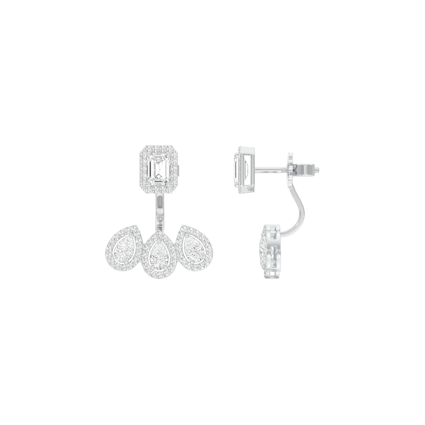 Flora Gleam Diamond Stud Earrings 18 KT / White Gold