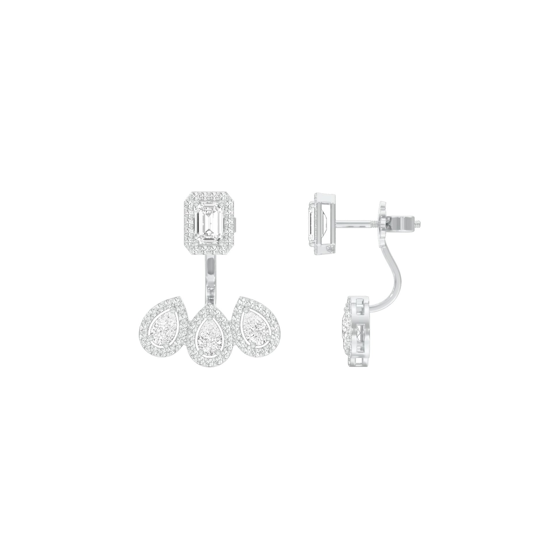 Flora Gleam Diamond Stud Earrings 18 KT / White Gold