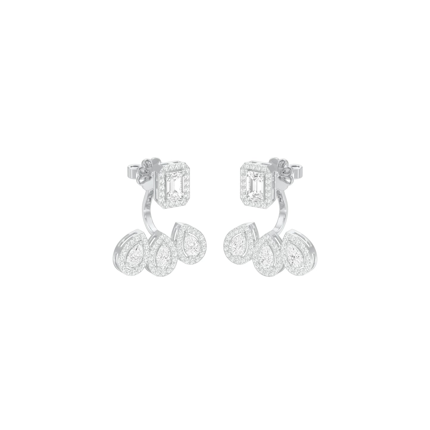 Flora Gleam Diamond Stud Earrings 18 KT / White Gold