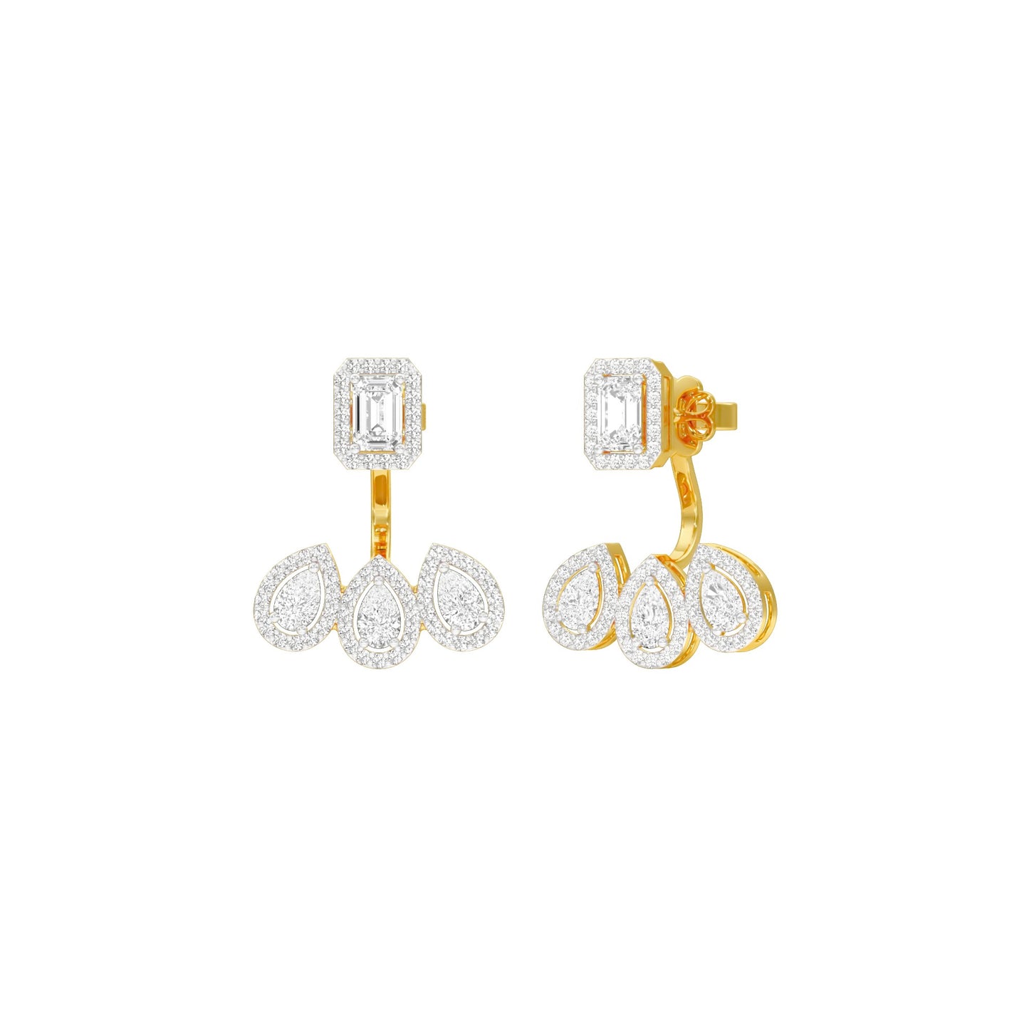 Flora Gleam Diamond Stud Earrings 18 KT / Yellow Gold