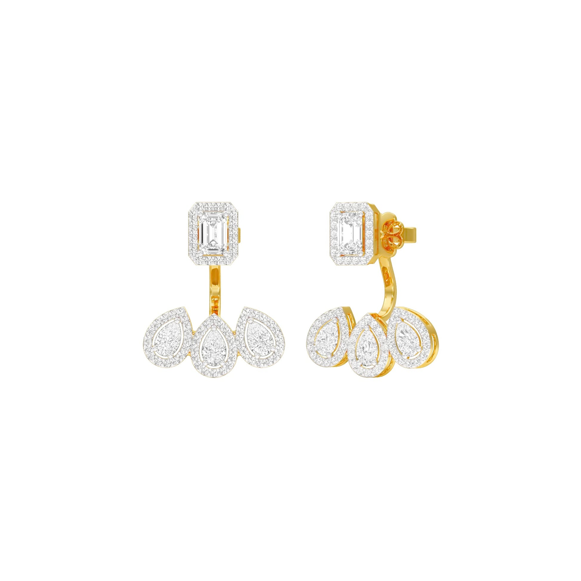 Flora Gleam Diamond Stud Earrings 18 KT / Yellow Gold