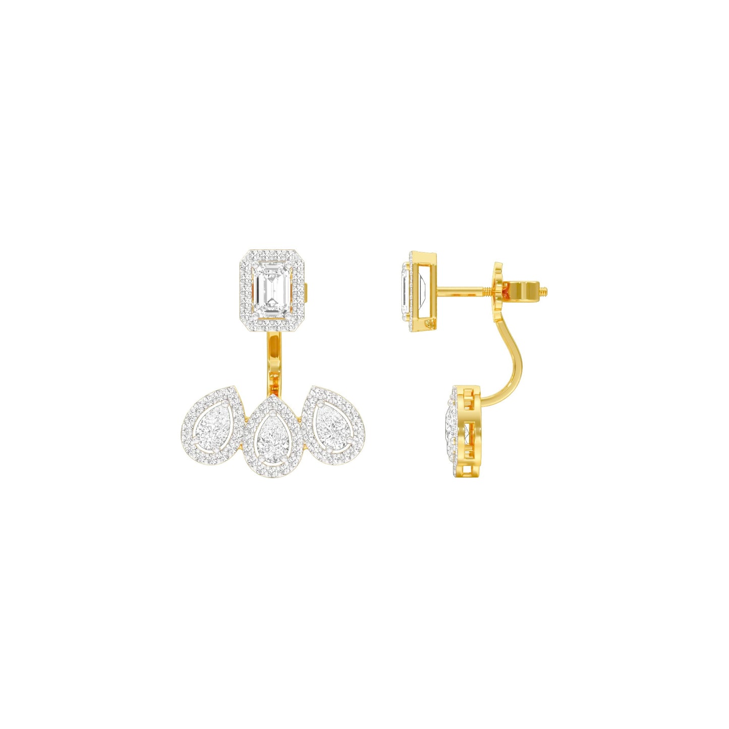 Flora Gleam Diamond Stud Earrings 18 KT / Yellow Gold