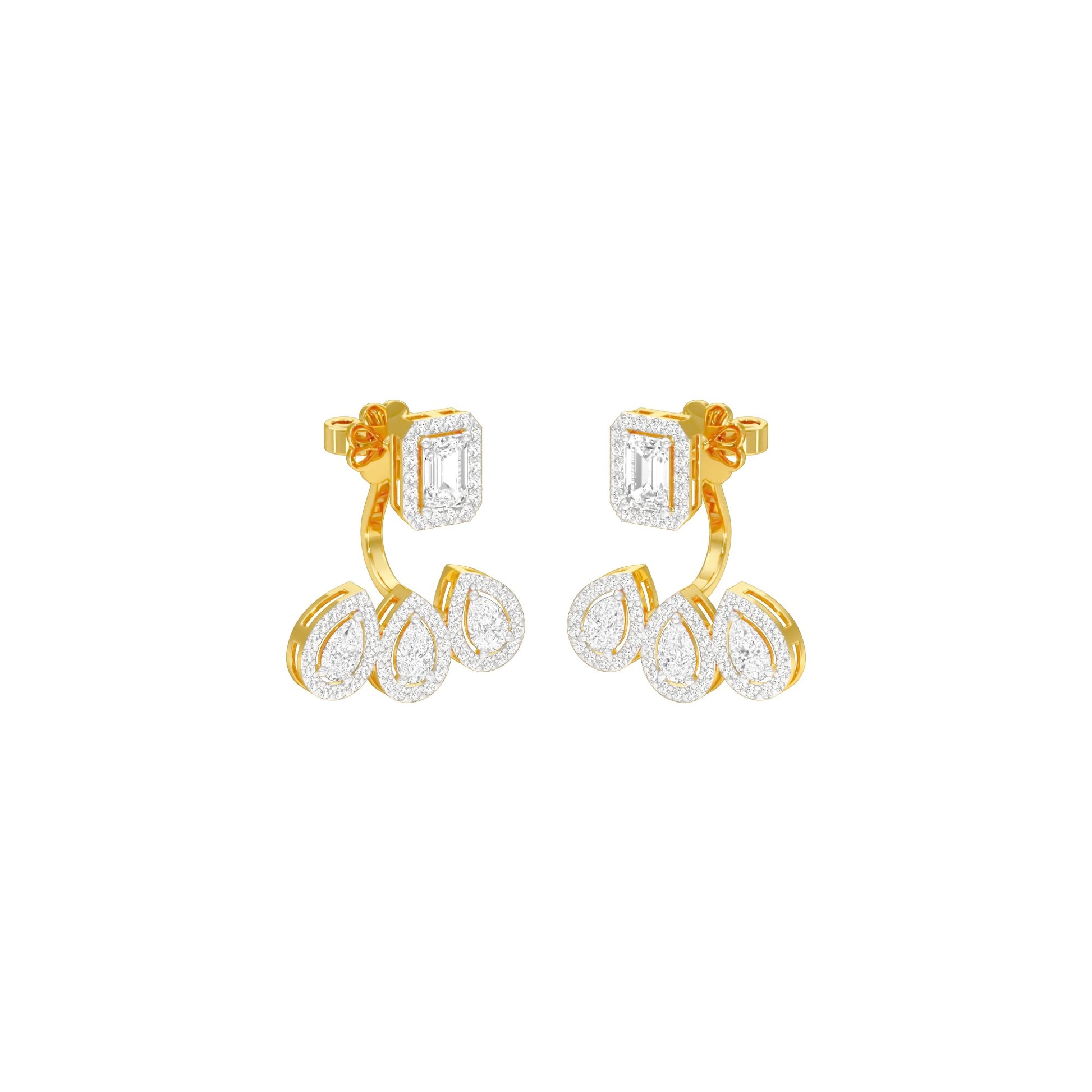 Flora Gleam Diamond Stud Earrings 18 KT / Yellow Gold