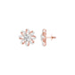Daisy Side Diamond Stud Earrings 18 KT / Rose Gold