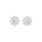 Daisy Side Diamond Stud Earrings 18 KT / White Gold