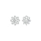 Daisy Side Diamond Stud Earrings 18 KT / White Gold