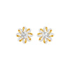 Daisy Side Diamond Stud Earrings 18 KT / Yellow Gold