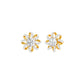 Daisy Side Diamond Stud Earrings 18 KT / Yellow Gold