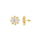 Daisy Side Diamond Stud Earrings 18 KT / Yellow Gold