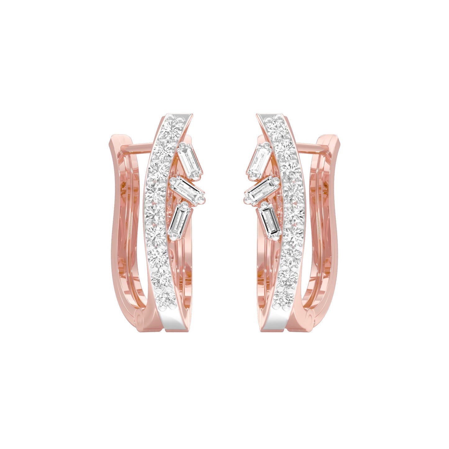 Precision Hoop Diamond Bali Earrings 18 KT / Rose Gold