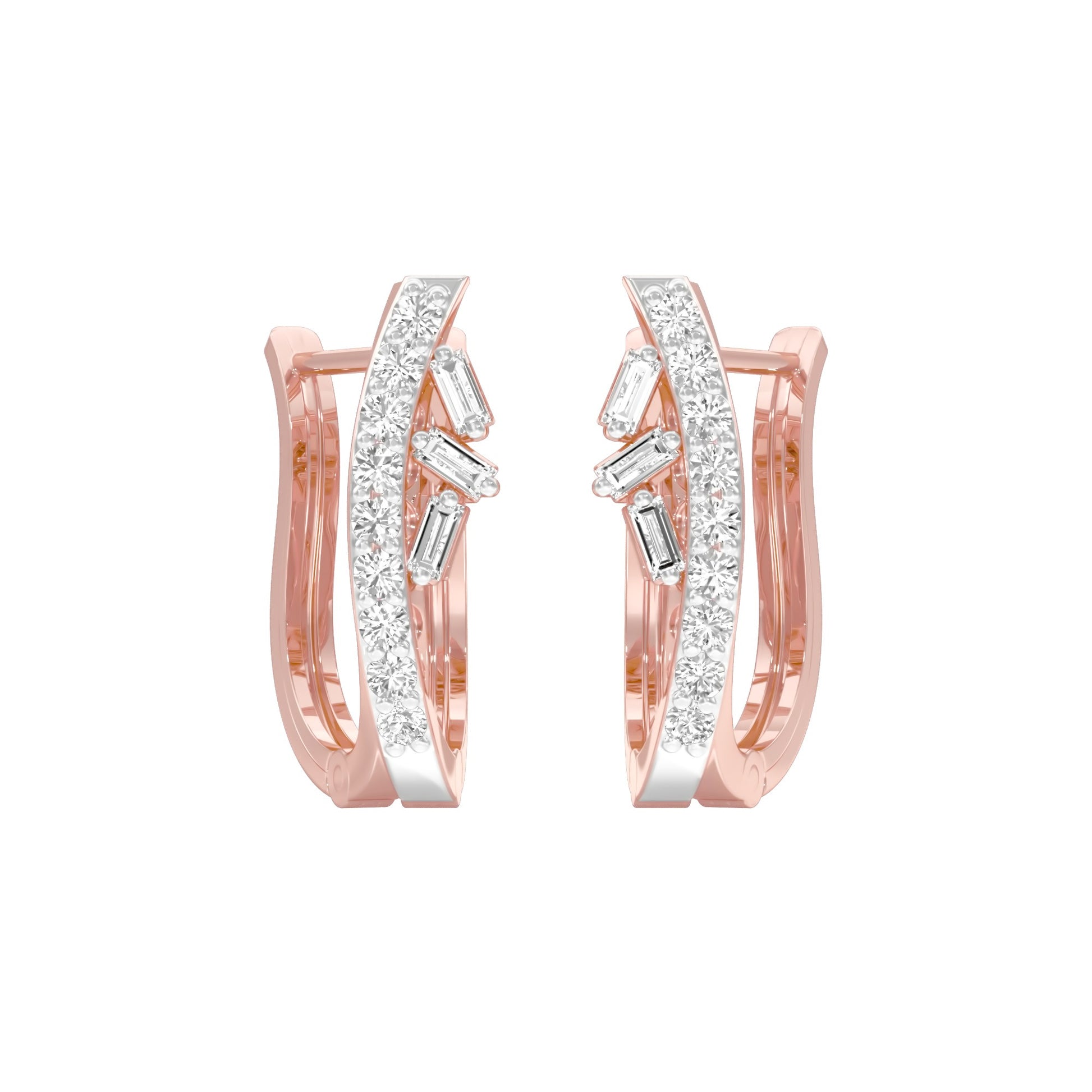 Precision Hoop Diamond Bali Earrings 18 KT / Rose Gold