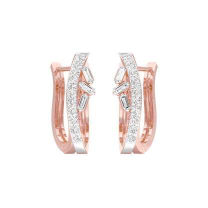 Precision Hoop Diamond Bali Earrings 18 KT / Rose Gold