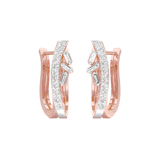 Precision Hoop Diamond Bali Earrings 18 KT / Rose Gold