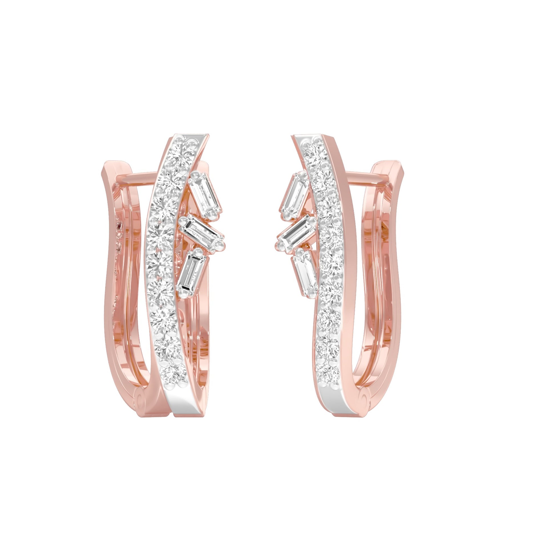 Precision Hoop Diamond Bali Earrings 18 KT / Rose Gold
