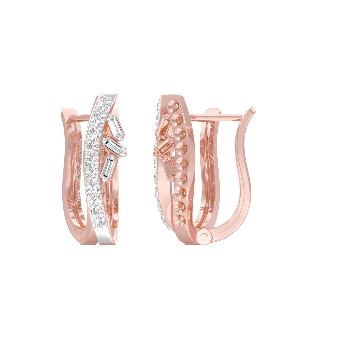 Precision Hoop Diamond Bali Earrings 18 KT / Rose Gold