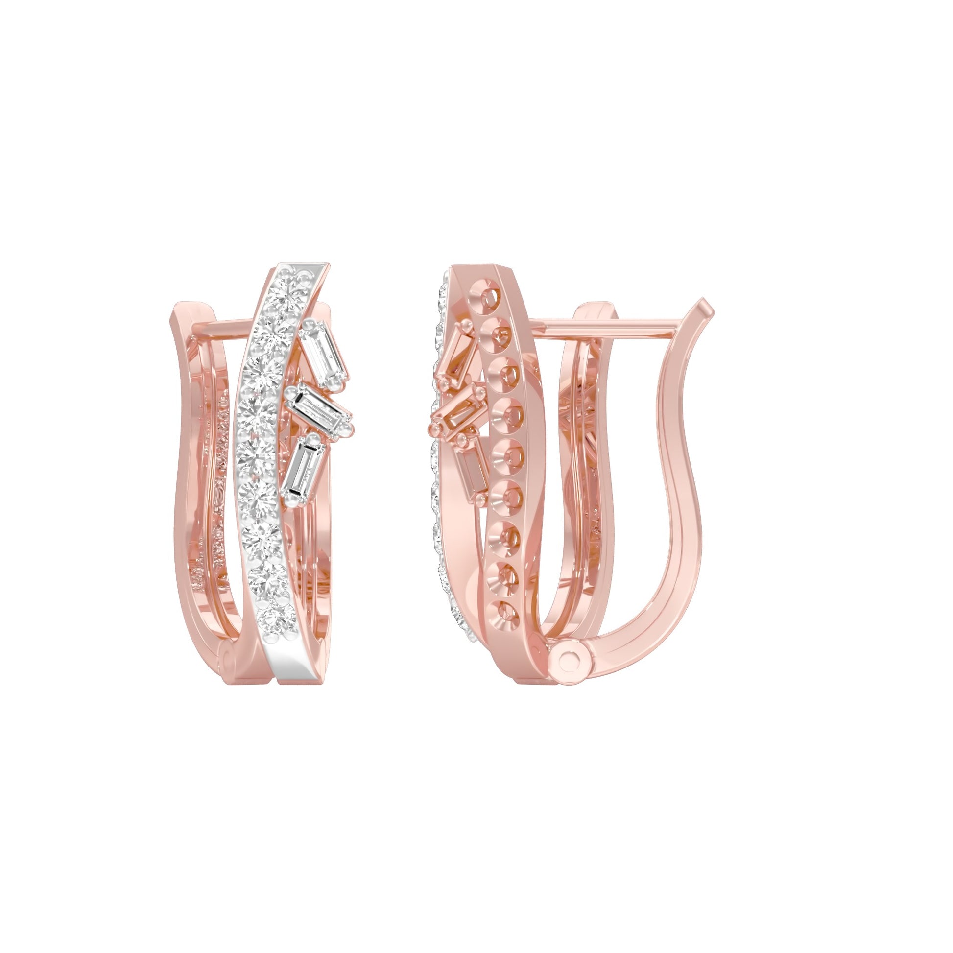 Precision Hoop Diamond Bali Earrings 18 KT / Rose Gold