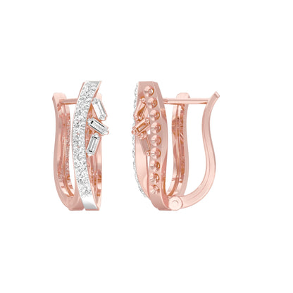 Precision Hoop Diamond Bali Earrings 18 KT / Rose Gold
