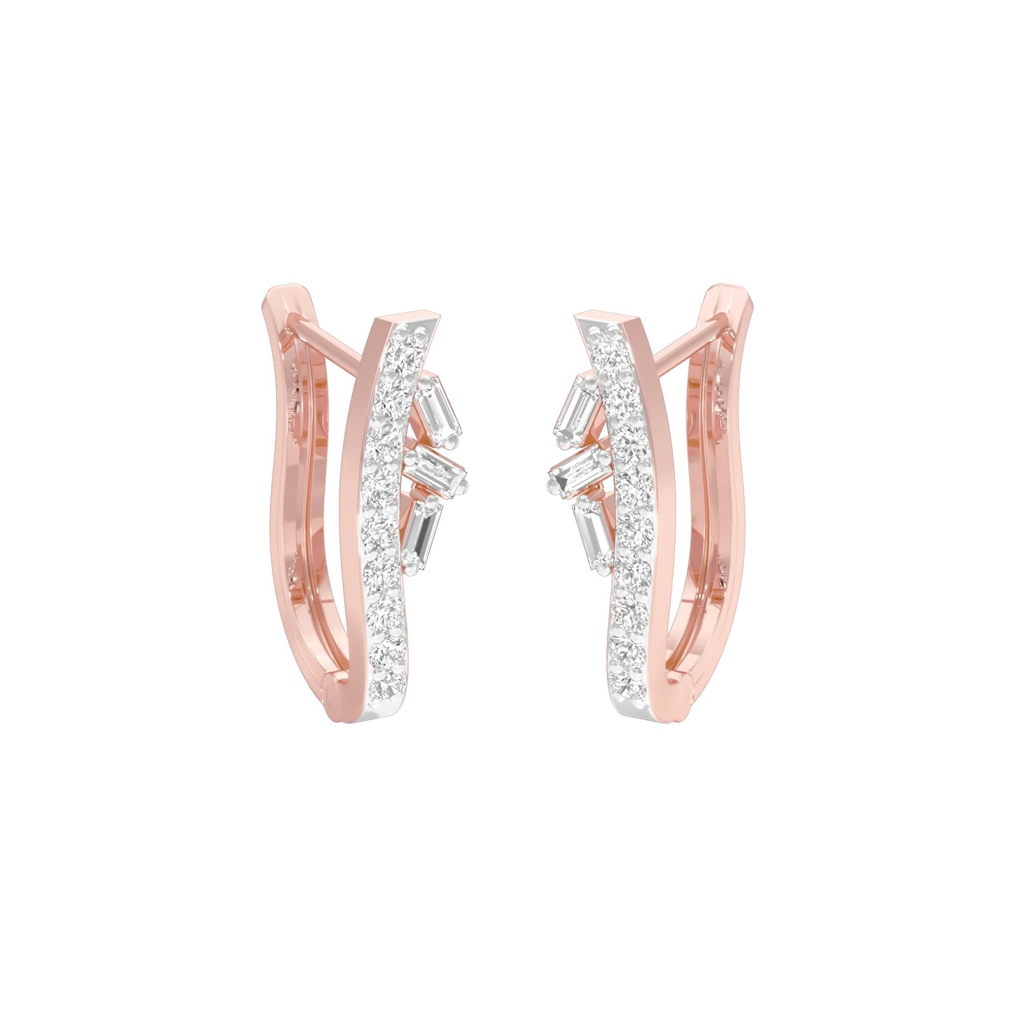 Precision Hoop Diamond Bali Earrings 18 KT / Rose Gold