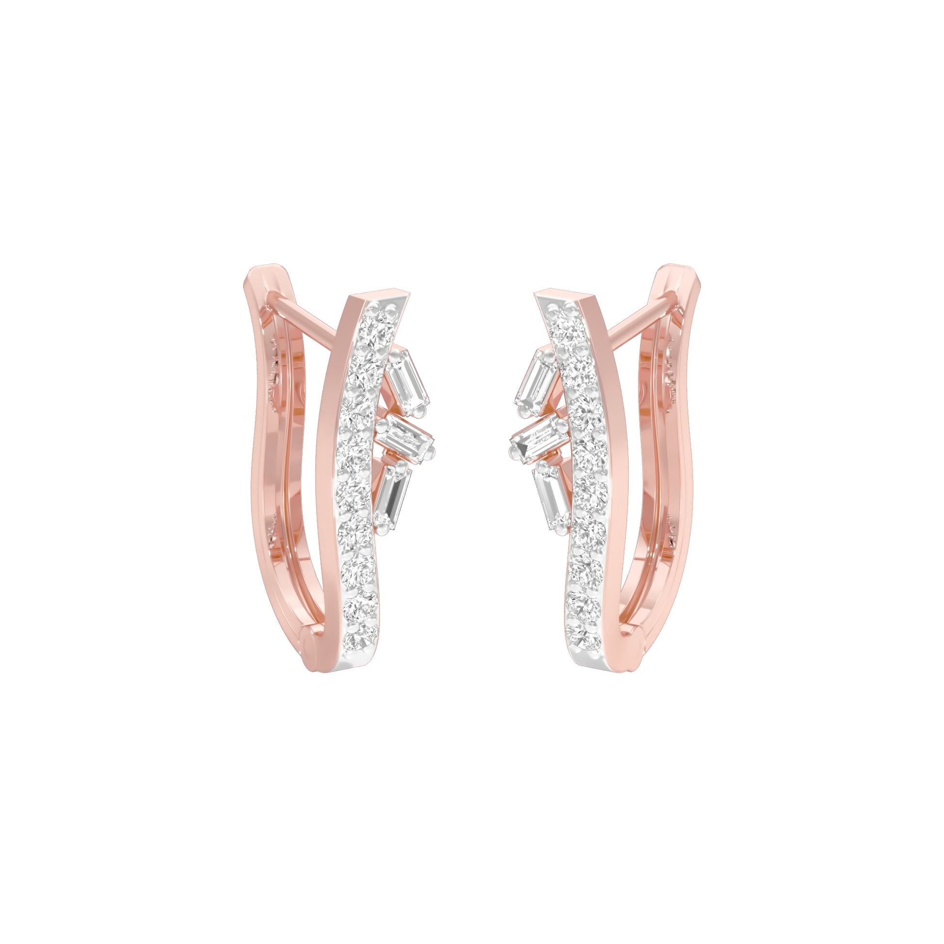 Precision Hoop Diamond Bali Earrings 18 KT / Rose Gold