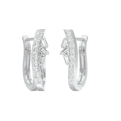 Precision Hoop Diamond Bali Earrings 18 KT / White Gold