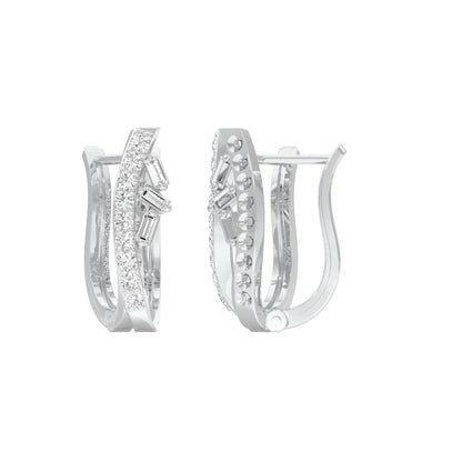 Precision Hoop Diamond Bali Earrings 18 KT / White Gold